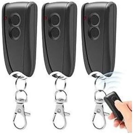 3 pièces 433,92 MHz Télécommande pour porte de garage pour Hormann EcoStar RSC2-433 RSE2-433, RSZ1-433, Hormann Liftronic 500/700/800 pour Portronic D2500/D5000/S4000(lumière rouge)