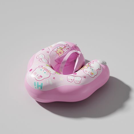 Anneau de natation gonflable pour bébé, XL, avec abri solaire amovible, sans toile d’abri, design ergonomique « lapin montagnard », idéal pour l’été (1/2)