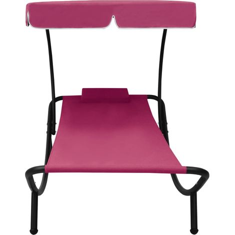 Maison Exclusive - Lettino Prendisole con Baldacchino e Cuscino Rosa
