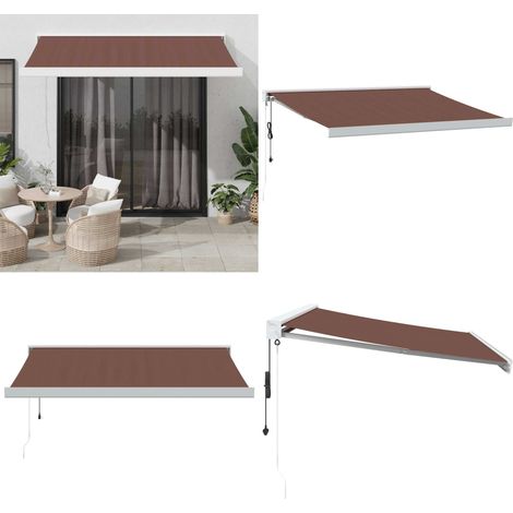 vidaXL Auvent rétractable automatique marron 350x250 cm (1/5)
