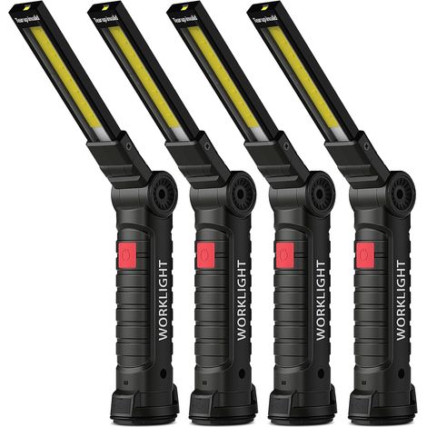 Wiederaufladbare LED-Arbeitsleuchte, Geburtstagsgeschenke für Männer und Ihn, LED-Taschenlampe, wiederaufladbar, Notfall-Inspektionslampe, 360° drehbar, Mechanikerleuchte mit magnetischem Basishaken ( (1/5)