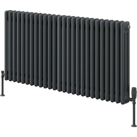 Reina Colona 2 Column Horizontal Radiator 500mm H x 1190mm W - Anthracite