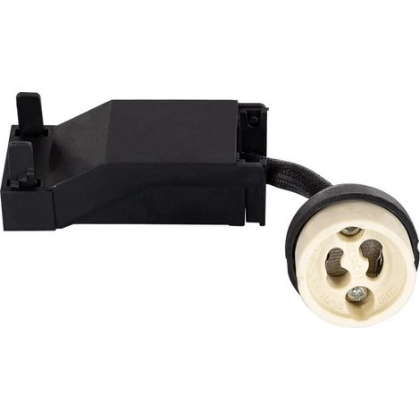 Portalámparas GU10 Cerámico Cable 100mm y Conector Negro