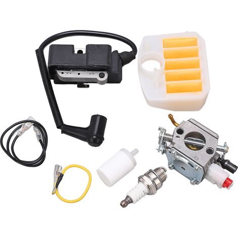 Kit de carburateur avec bougie puissante, filtre à air et allumeur pour tronçonneuse Husqvarna 340, compatible C3 EL32 et C3 EL18 (1/5)