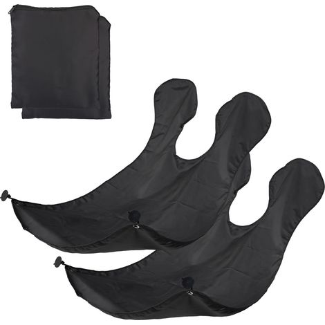 Relaxdays Shaving Bib, Set of 2, Beard Apron, with Suction Cups and Fasteners, Shaving Cape, HxW: 125 x 70 cm, Black (1/5)