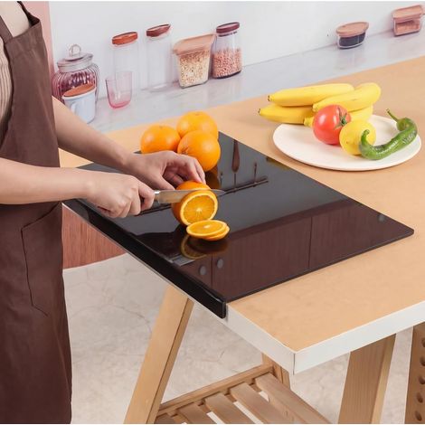 Planche à découper acrylique(4535cm), planches à découper pour la cuisine, bloc de découpe épais pour légumes, pain, viandes et fruits avec rebord de comptoir, plateau à découper antidérapant (1/5)