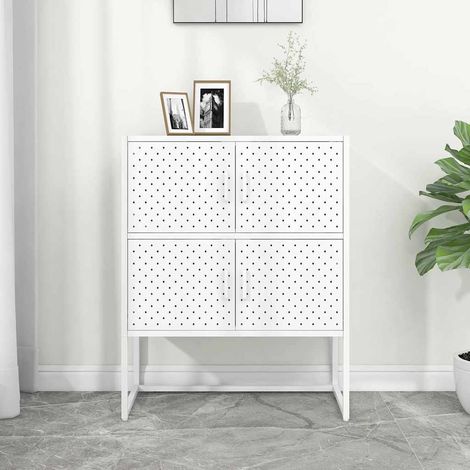 vidaXL Aparador de acero blanco 80x35x100 cm (1/5)