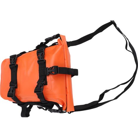 Sacoche de pare-chocs de moto résistante à l'eau, grande capacité, antidérapante, en PVC, pour cadre latéral et barres de protection, orange. (1/5)