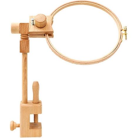 Support de cercle à broder en bois, rotatif à 360°, réglable et encastré, pour broderie au point de croix, cadre de bureau avec pince de serrage.