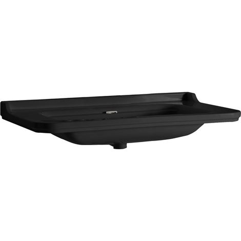 WALDORF Lavabo en céramique 120x55cm, noir mat (1/3)