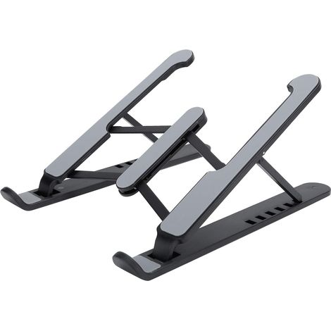 Support pour ordinateur portable de bureau, conception réglable (18°), en alliage d'aluminium, compatible avec les ordinateurs portables et les tablettes. (1/5)
