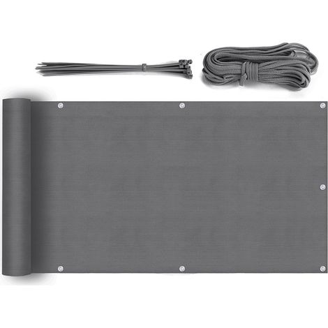 Sekey Balkon Sichtschutz HDPE 220g/m² Balkonbespannung Anthrazit 1,20 x 6m