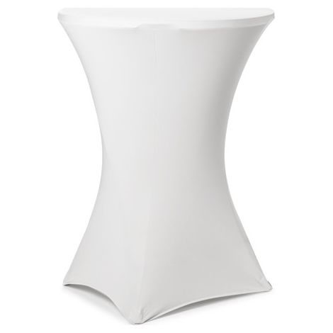 Mantel para mesa de c贸ctel de 80x110 cm, color blanco