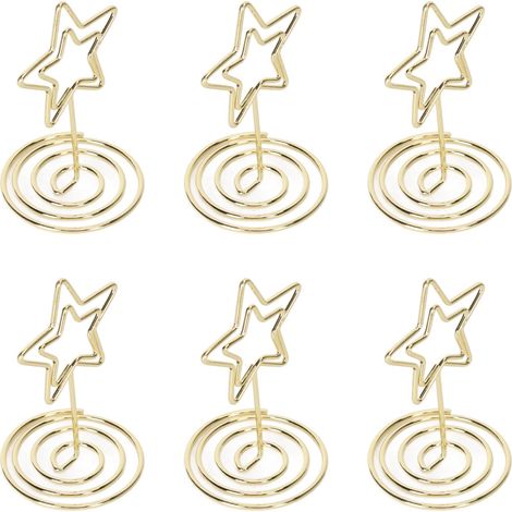 20 Porte-Cartes Étoile 5 Branches Dorée, Supports Photos Miniatures pour Table, Fixation de Cartes de Menu, Décor de Mariage (1/5)