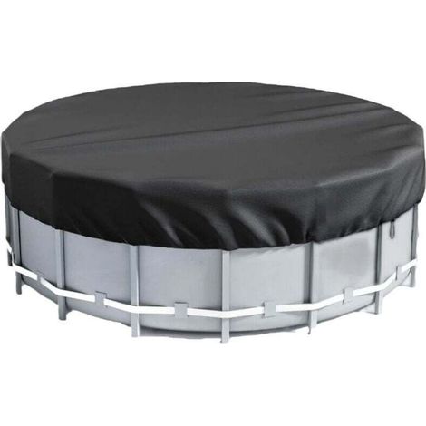 Housse D Hiver - Piscine Ronde - Diametre 450 Cm - Protection Gel Et Saletes - Noir - 1 Piece (1/4)