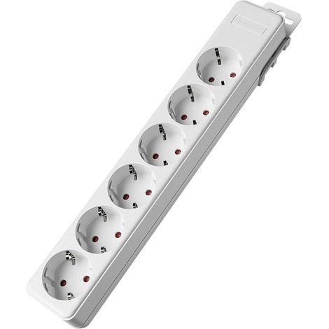 Multiprise 6 prises sans câble, sans interrupteur, 3680 W, sécurité enfant, multiprise pour installation individuelle avec système de clip (1/5)