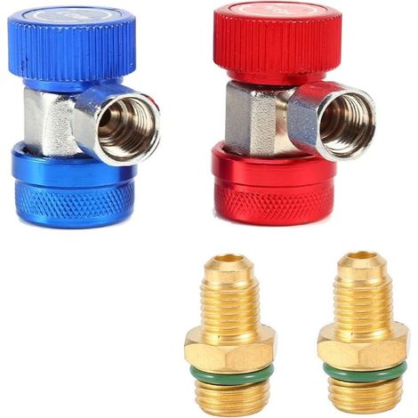 Adaptateur de raccord Rapide R134A Ajustable, raccords, kit de Conversion de Tuyau de jauge de collecteur de climatiseur Haut/Bas, 1/4 "SAE HVAC (1/5)