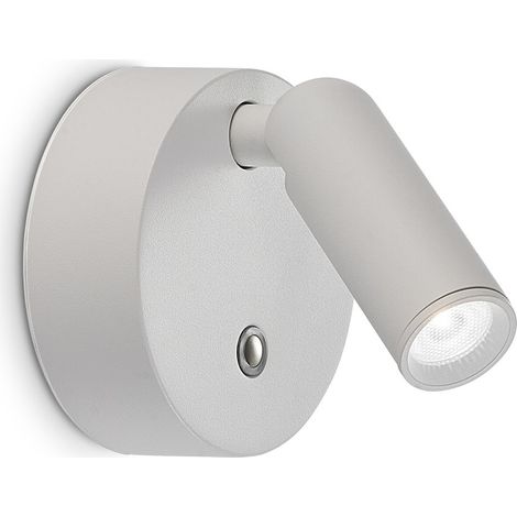 Ideal Lux Lampada da parete moderna Bean 1 luce LED integrato bianco metallo vetro (1/2)