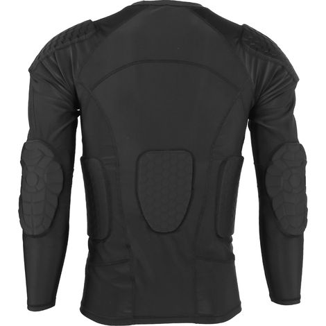 Collant de protection de poitrine épais anti-collision à manches longues pour le football, le basketball et le ski, équipement de protection pour l'entraînement, noir (L (recommandé 65-75 kg)) (1/5)