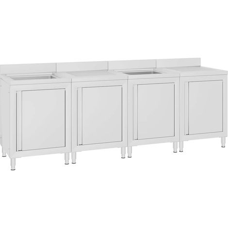 Maison Exclusive - Évier de cuisine commercial 240x60x96 cm Acier inoxydable (1/5)
