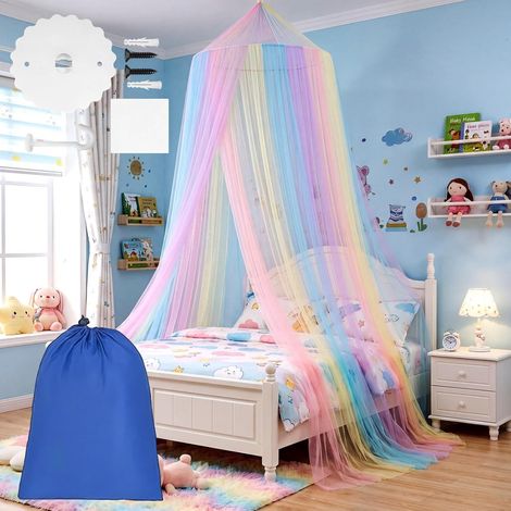 Moustiquaire de Lit 60x250x1100 cm–Ciel de Lit Moustiquaire pour Voyage, Inclut Crochets