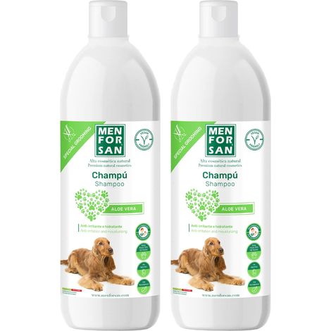 MENFORSAN Aloe Vera Shampoo per cani, 1 litro, confezione da 2, verde (1/4)