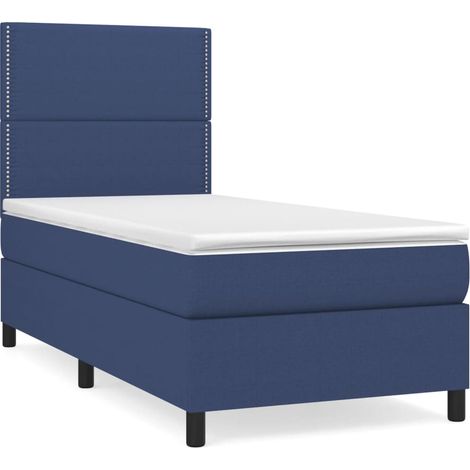 Maison Exclusive - Giroletto a Molle con Materasso Blu 90x200 cm inTessuto