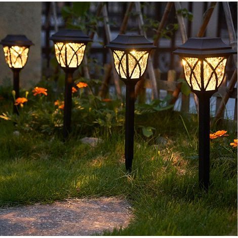 Lampfr Solaire Exterieur Jardin, Lot de 6 Eclairage Solaire Lumière, IP65 Étanchfr Paysage Lampe Jardin, Sans Fil Led Décoration pour Chemins Allée Allumage Villa Pelouse (1/5)