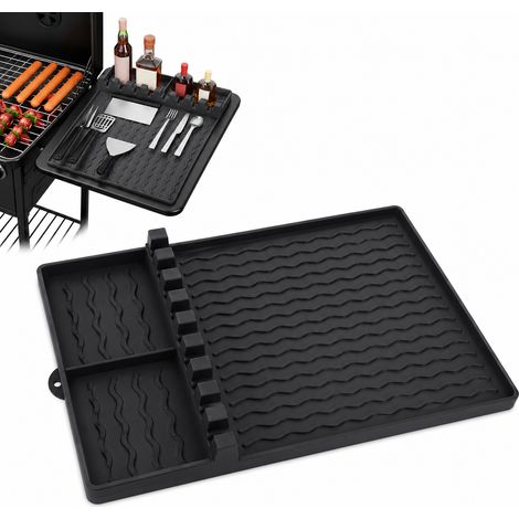 Tappetino organizer in silicone per griglia e accessori per barbecue, nero (1/5)