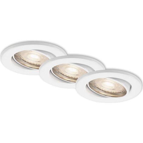 LED Einbauleuchten schwenkbar 3er Set GU10 5 W weiß IP23 Metall Briloner