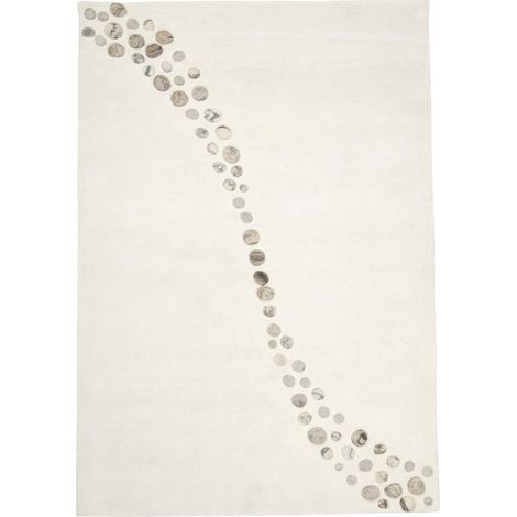 Tapis salon et chambre en laine 120x170 beige et gris fait à la main