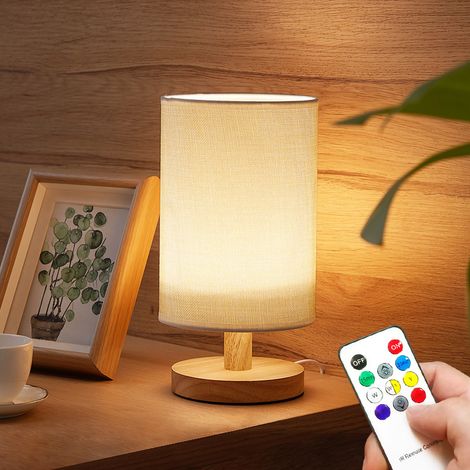 Lampe de chevet Miniature, lumière chaude, moderne, alimentée par USB, pour Table de bureau, couleur Beige, Type de télécommande