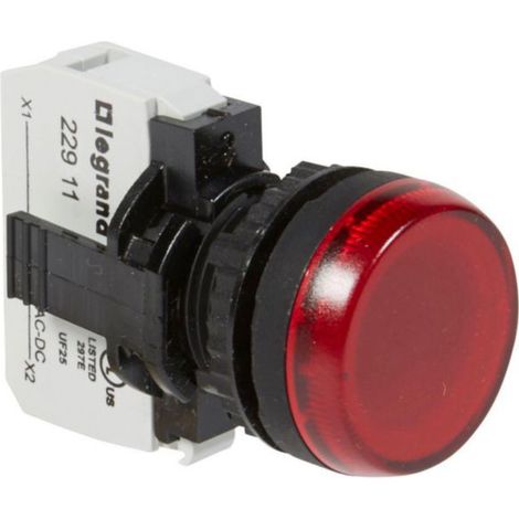 Voyant lumineux Osmoz complet IP69 rouge 12V à 24V alternatif ou continu (1/2)