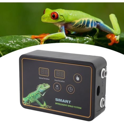 Sistema de pulverización automático Quiet Touch para terrarios de reptiles con temporizador, rotación de 360°, enchufe de 5 V CC (Reino Unido), color negro, 700 g / 12,7 x 8,7 x 4,3 cm (1/5)