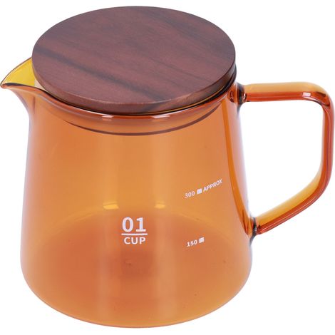 Tasse à Thé en Verre Borosilicate 300ml Résistante à la Chaleur avec Couvercle Marron