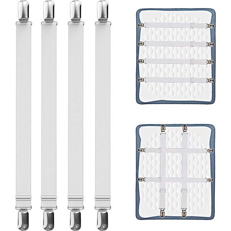 Verstellbare Bettlakenspanner 4er Set 55-250cm, Elastische Spanngurte mit (1/5)