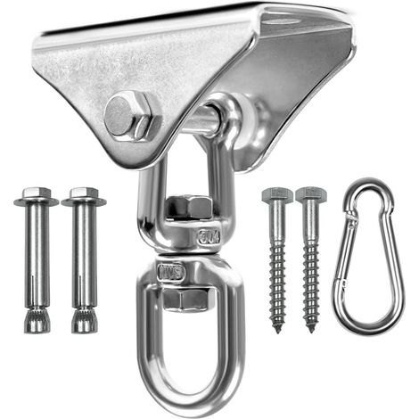 Sollbry Soporte para saco de boxeo, cadena giratoria de acero inoxidable con 4 mosquetones para saco pesado, columpio de gimnasio, trapecio y hamaca (1/5)