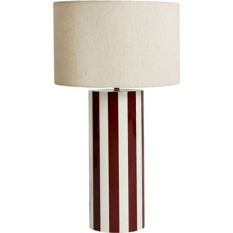 Lampe à poser rayée bordeaux et beige - bordeaux et beige (1/4)