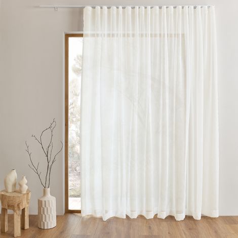 Kit rail extensible + Voilage wave Ivoire 150x240 cm
