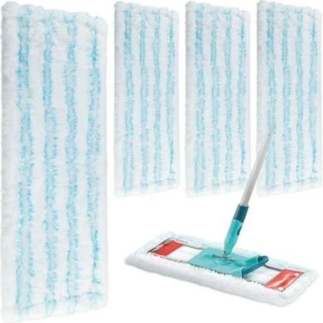 4 Housses de lavage de rechange pour XL Micro Duo/Cotton Plus, serpillière sols, nettoyage rapide toutes surfaces (1/5)