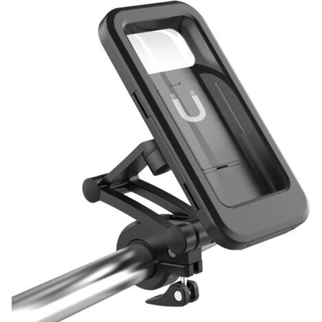 Support pour téléphone portable à vélo, support étanche pour smartphone avec écran tactile, pivotant à 360°, réglable en hauteur pou jusqu'à 6,7 pouces, Moto à vélo, Noir-