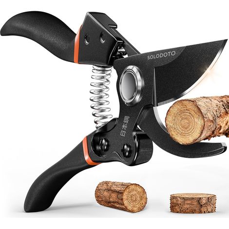 Profi Gartenschere– schärfer, Japanischer SK5-Kohlenstoffstahl, Bypass-Schneide, 25 mm Schnittdurchmesser, für trockenes, frisches Holz, Profi Rosenschere, Pflanzenschere astschere (1/5)