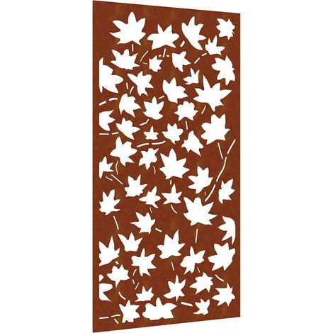 Décoration murale jardin 105x55 cm acier corten design feuille
