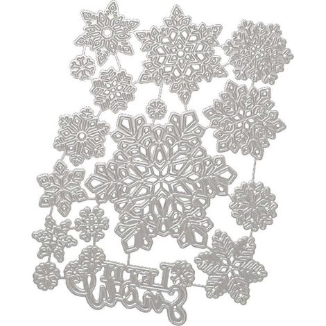Pochoirs de Découpe Métal Flocons de Noël pour Embossage et Création de Cartes (1/4)