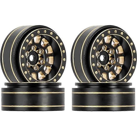 Passend für 1/18 TRX4M 1/24 SCX24 Deadbolt- RC Crawler Messing Beadlock Felgen Schwarz-Typ A-