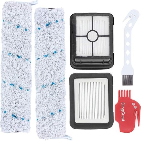 2Pcs Brosse rouleau multi-surfaces + 2Pcs Filtre de remplacement pour Aspirateur Bissell Crosswave Max 2554 2590 2593 2596 Serie (1/5)