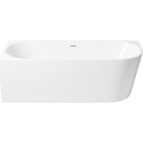 Aloni Halb-Freistehende Badewanne Eckwanne 180x80 Links Rundeck Acryl Weiß (1/5)