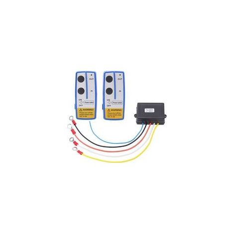 Kit de télécommande de treuil sans fil de 75 pieds alimenté par batterie intégré dans l'antenne indicateur LED universel pour voiture ATV camion (1/5)