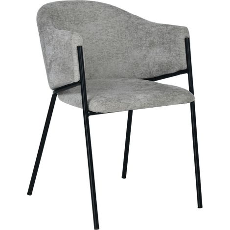 Silla tapizada color gris rosa (1/5)