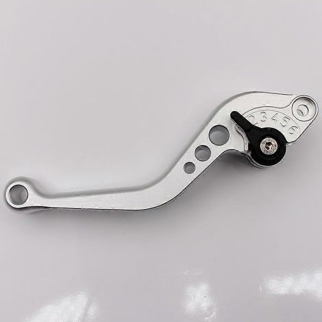 Accessoires de modification pour motos, guidon de frein et d'embrayage, modification du klaxon, poignée en alliage d'aluminium usinée CNC, tige de traction, frein à main, culbuteur (court argent noir) (1/5)